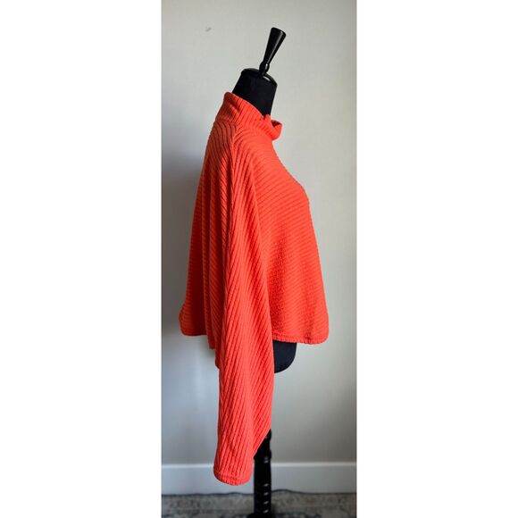 Pilcro Women's Mock Neck Dolman Sleeve Ribbed Orange Cropped Sweater Size XL - Picture 4 of 11